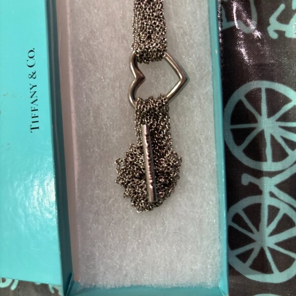 Tiffany & Co. 925 Sterling silver open heart 7.25 inch multi chain bracelet. - Picture 2 of 4